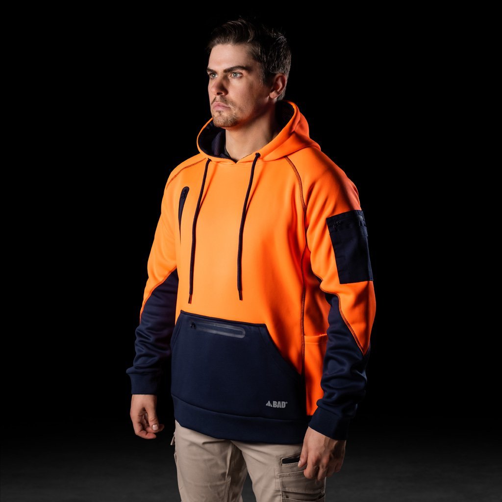 BAD WATERPROOF RAIN DEFEND HI VIS FLEECE HOODIE